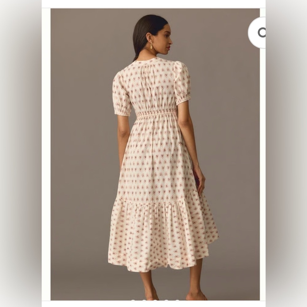 Anthropologie White and Pink Maxi Dress - Picture 2 of 7